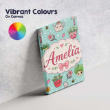 Personalised Name Cute Kawaii Garden Tools Custom  Unique Gift Idea Elegant Feature Canvas Wall Art Print Decor Picture Ready to Hang