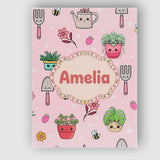 Personalised Name Cute Kawaii Garden Tools Custom  Unique Gift Idea Elegant Feature Canvas Wall Art Print Decor Picture Ready to Hang