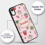 Cute Kawaii Garden Tools Flowers Bees Blush Pink Custom Name Protective Phone Case Mobile Cover Durable Everyday Smartphone Shock Resistant