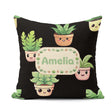 Custom Name Kawaii Indoor Black Background Seamless Pattern Name Square Filled Cushion Throw Pillow Sofa Bed Home Decor Zip Washable UK Made