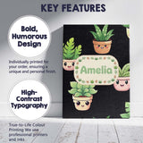 Personalised Name Cute Kawaii Indoor Plants Custom  Bespoke Interior Contemporary Canvas Wall Art Print Decor Picture Ready to Hang