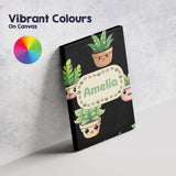 Personalised Name Cute Kawaii Indoor Plants Custom  Bespoke Interior Contemporary Canvas Wall Art Print Decor Picture Ready to Hang