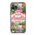 Cute Kawaii Indoor Plants Beige Printed Design Custom Name Protective Phone Case Mobile Cover Durable Everyday Smartphone Shock Resistant