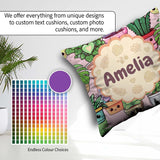Custom Name Kawaii Indoor Soft Beige Background Seamless Pattern Square Filled Cushion Throw Pillow Sofa Bed Home Decor Zip Washable UK Made