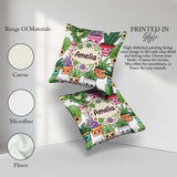 Custom Name Kawaii Indoor Light Grey Background Seamless Pattern Square Filled Cushion Throw Pillow Sofa Bed Home Decor Zip Washable UK Made
