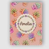 Personalised Name Cute Kawaii Succulent Custom  Modern Room Accent Elegant Feature Canvas Wall Art Print Decor Picture Ready to Hang