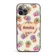 Cute Kawaii Succulent Plants Soft Sage Background Custom Name Protective Phone Case Mobile Cover Durable Everyday Smartphone Shock Resistant