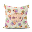 Custom Name Kawaii Succulent Plants Soft Sage Background Pattern Square Filled Cushion Throw Pillow Sofa Bed Home Decor Zip Washable UK Made