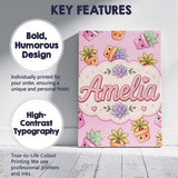 Personalised Name Cute Kawaii Succulent Custom  Modern Room Accent Elegant Feature Canvas Wall Art Print Decor Picture Ready to Hang
