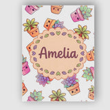 Personalised Name Cute Kawaii Succulent Custom  Modern Room Accent Elegant Feature Canvas Wall Art Print Decor Picture Ready to Hang