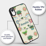 Cute Kawaii Plants Rainbows Smiling Sun Cream Custom Name Protective Phone Case Mobile Cover Durable Everyday Smartphone Shock Resistant