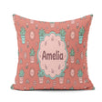 Custom Name Kawaii Plants Rainbows Sun Peach Background Seamless Square Filled Cushion Throw Pillow Sofa Bed Home Decor Zip Washable UK Made