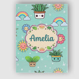 Personalised Name Cute Kawaii Plants Custom Premium Decorative Design Modern Room Accent Canvas Wall Art Print Decor Picture Ready to Hang
