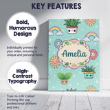 Personalised Name Cute Kawaii Plants Custom Premium Decorative Design Modern Room Accent Canvas Wall Art Print Decor Picture Ready to Hang
