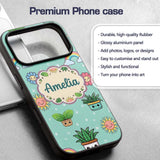 Cute Kawaii Plants Rainbows Smiling Sun Mint Custom Name Protective Phone Case Mobile Cover Durable Everyday Smartphone Shock Resistant