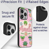 Cute Kawaii Plants Rainbows Smiling Sun Pink Custom Name Protective Phone Case Mobile Cover Durable Everyday Smartphone Shock Resistant