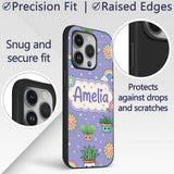 Cute Kawaii Plants Rainbows Smiling Sun Purple Custom Name Protective Phone Case Mobile Cover Durable Everyday Smartphone Shock Resistant