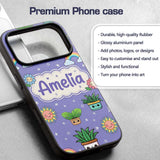 Cute Kawaii Plants Rainbows Smiling Sun Purple Custom Name Protective Phone Case Mobile Cover Durable Everyday Smartphone Shock Resistant