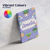 Personalised Name Cute Kawaii Plants Custom Premium Decorative Design Modern Room Accent Canvas Wall Art Print Decor Picture Ready to Hang