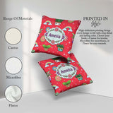 Custom Name Cute Kawaii Plants Rainbows Smiling Sun Red Seamless Square Filled Cushion Throw Pillow Sofa Bed Home Decor Zip Washable UK Made