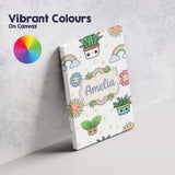 Personalised Name Cute Kawaii Plants Custom Premium Decorative Design Modern Room Accent Canvas Wall Art Print Decor Picture Ready to Hang