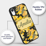 Yellow Desert Camouflage Abstract Printed Design Custom Name Protective Phone Case Mobile Cover Durable Everyday Smartphone Shock Resistant