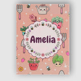 Personalised Name Cute Kawaii Garden Tools Custom  Unique Gift Idea Elegant Feature Canvas Wall Art Print Decor Picture Ready to Hang