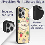 Cute Kawaii Garden Tools Bees Flowers Plants Custom Name Protective Phone Case Mobile Cover Durable Everyday Smartphone Shock Resistant