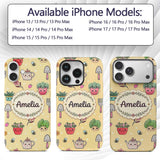 Cute Kawaii Garden Tools Bees Flowers Plants Custom Name Protective Phone Case Mobile Cover Durable Everyday Smartphone Shock Resistant
