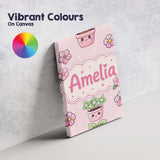 Personalised Name Cute Kawaii Flower Pots Custom  Unique Gift Idea Elegant Feature Canvas Wall Art Print Decor Picture Ready to Hang