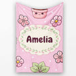 Cute Kawaii Flower Pots Blossom Soft Pink Background Seamless  Personalised Custom Name Super Soft Fleece Blanket Bed Sofa Throw