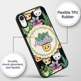 Cute Kawaii Indoor House Plants Black Background Custom Name Protective Phone Case Mobile Cover Durable Everyday Smartphone Shock Resistant