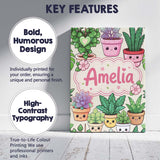 Personalised Name Cute Kawaii Indoor House Custom  Unique Gift Idea Elegant Feature Canvas Wall Art Print Decor Picture Ready to Hang