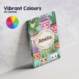 Personalised Name Cute Kawaii Indoor House Custom  Unique Gift Idea Elegant Feature Canvas Wall Art Print Decor Picture Ready to Hang