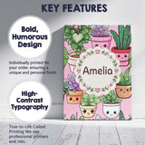 Personalised Name Cute Kawaii Indoor House Custom  Unique Gift Idea Elegant Feature Canvas Wall Art Print Decor Picture Ready to Hang