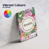 Personalised Name Cute Kawaii Indoor House Custom  Unique Gift Idea Elegant Feature Canvas Wall Art Print Decor Picture Ready to Hang