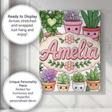 Personalised Name Cute Kawaii Indoor House Custom  Unique Gift Idea Elegant Feature Canvas Wall Art Print Decor Picture Ready to Hang
