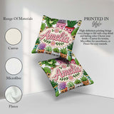 Custom Name Kawaii Indoor House Plants White Background Seamless Square Filled Cushion Throw Pillow Sofa Bed Home Decor Zip Washable UK Made