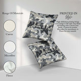 Custom Name Grey Neutral Camouflage Contemporary Seamless Lovely Square Filled Cushion Throw Pillow Sofa Bed Home Decor Zip Washable UK Made