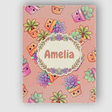 Personalised Name Cute Kawaii Succulent Custom  Modern Room Accent Elegant Feature Canvas Wall Art Print Decor Picture Ready to Hang