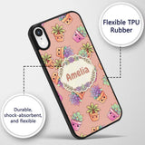 Cute Kawaii Succulent Plant Pots Beige Background Custom Name Protective Phone Case Mobile Cover Durable Everyday Smartphone Shock Resistant