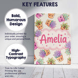 Personalised Name Cute Kawaii Succulent Custom  Modern Room Accent Elegant Feature Canvas Wall Art Print Decor Picture Ready to Hang