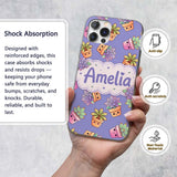 Cute Kawaii Succulent Plant Pots Printed Design Custom Name Protective Phone Case Mobile Cover Durable Everyday Smartphone Shock Resistant