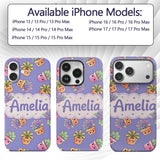 Cute Kawaii Succulent Plant Pots Printed Design Custom Name Protective Phone Case Mobile Cover Durable Everyday Smartphone Shock Resistant