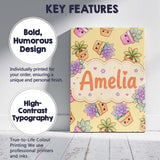Personalised Name Cute Kawaii Succulent Custom  Modern Room Accent Elegant Feature Canvas Wall Art Print Decor Picture Ready to Hang
