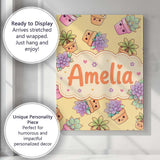 Personalised Name Cute Kawaii Succulent Custom  Modern Room Accent Elegant Feature Canvas Wall Art Print Decor Picture Ready to Hang