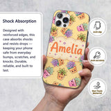 Cute Kawaii Succulent Plant Pots Soft Yellow Custom Name Protective Phone Case Mobile Cover Durable Everyday Smartphone Shock Resistant