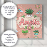 Personalised Name Cute Kawaii Tropical Custom  Modern Room Accent Elegant Feature Canvas Wall Art Print Decor Picture Ready to Hang