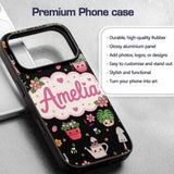 Cute Kawaii Garden Tools Plants Bees Yellow Stars Custom Name Protective Phone Case Mobile Cover Durable Everyday Smartphone Shock Resistant