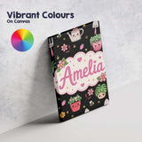 Personalised Name Cute Kawaii Garden Tools Custom  Unique Gift Idea Elegant Feature Canvas Wall Art Print Decor Picture Ready to Hang